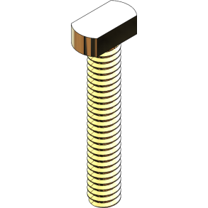 SCREW:RECT.HD.LENS,GLD,1.2MM X 7.7MM, 25 PC.