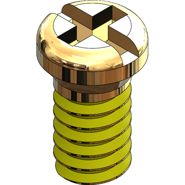 SCR:SAFE LOK,+/-,1.4X3.0 2.0 HD,GLD-250