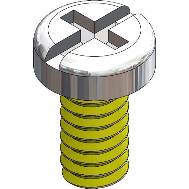 SCR:SAFE-LOK,+/-,1.4X3.5 2.5 HD,SIL-250