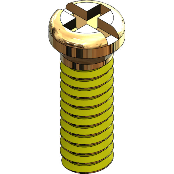 SCR:SAFE-LOK,+/-,1.4X5.0 2.0 HEAD,GLD-25