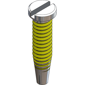 SCR:SAFE-LOK,SLT,1.4X6.4 S.S.,W/YELLOW ME,SIL-250