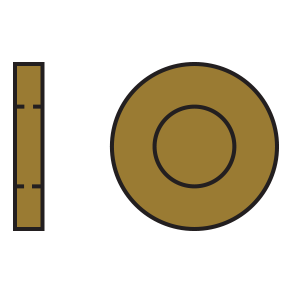 WASHER: METAL, GOLD-25 REPLACES 051080000