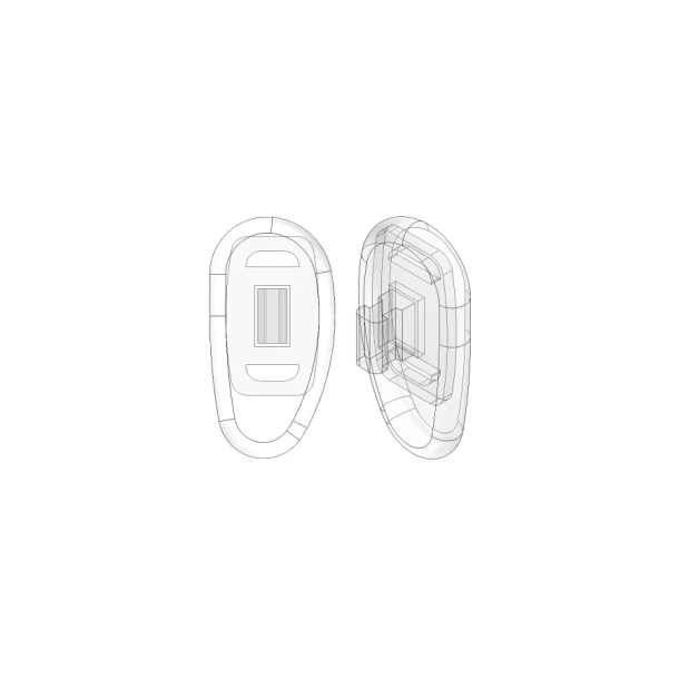 20mm, sym., Push-on Silicone Clear Nose Pads, 50 pairs - Udget spar 20%