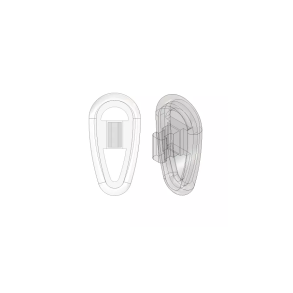 20mm, Symmetric, Push-on Silicone Clear Nose Pads, 50 pairs