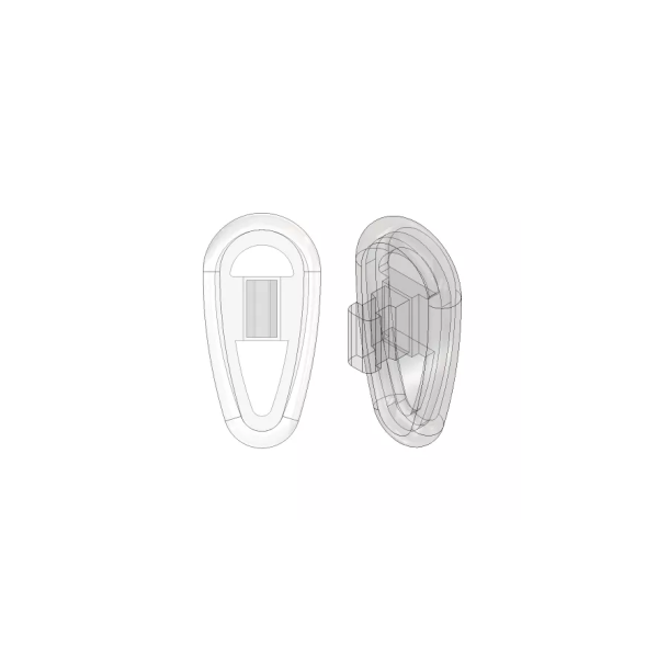 17mm, Symmetric, Push-on Silicone Clear Nose Pads, 5 pairs - Udget spar 20%