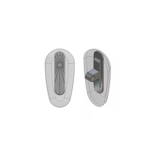 17mm Screw-on Silver Symmetrical soft silicone nosepads, 5 par - udget spar 20%