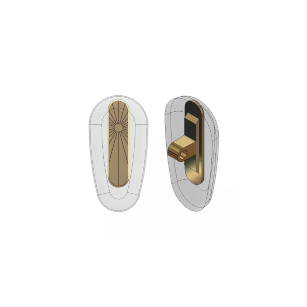 17mm Screw-on Gold Symmetrical soft silicone nosepads, 5 par