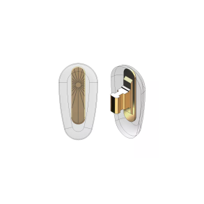 15mm Push-on Gold Symmetrical soft silicone nosepads, 5 par