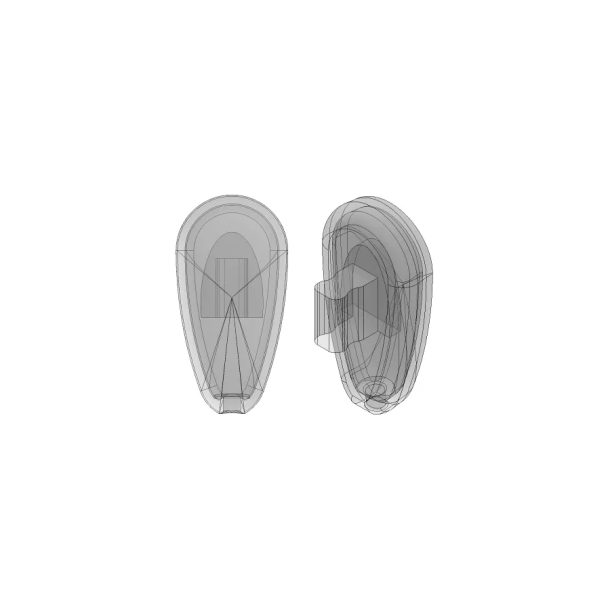 17mm Air Silicone Push-on nosepads, 5 par
