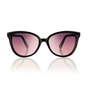 Shiny black w/grad grey/rose lens 54 ultem magn clip-on+case