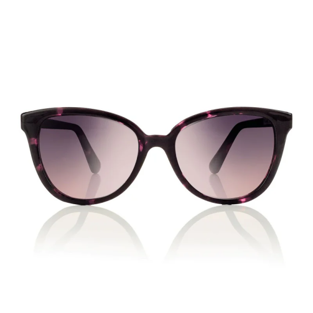 Shiny rose demi w/grad grey/brown lens 54 ultem clip-on+case