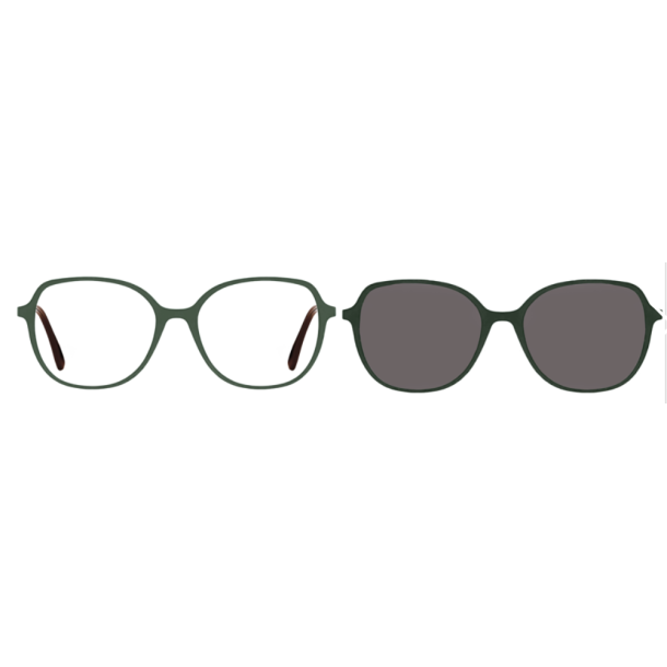 Ultem frame with clip-on, black