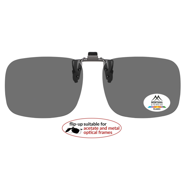 Clip-on / flip up, smoke glasses, 60-14