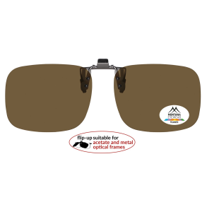 Clip-on / flip up, brown glasses, 60-14