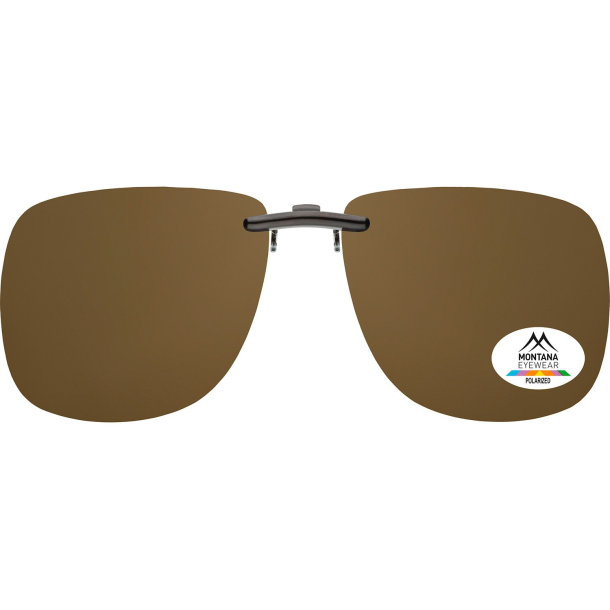 Clip-on / flip up, brown glasses, 62-15