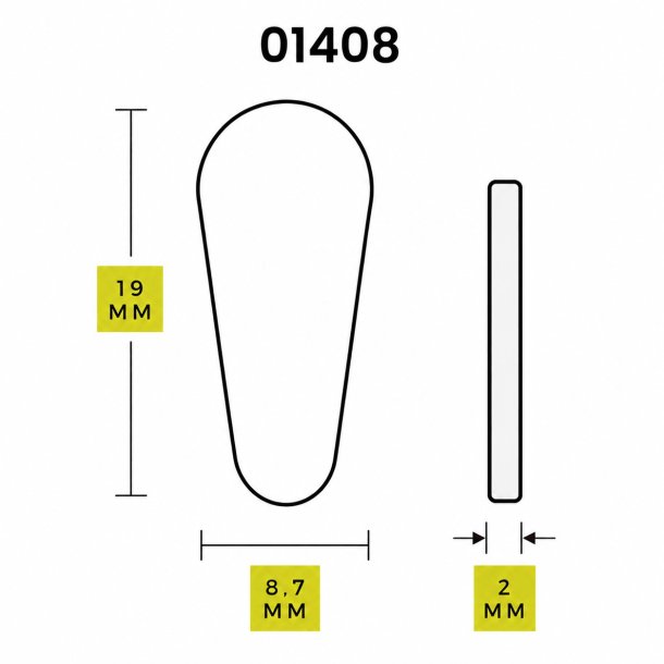 Selvkl�bende sidesteg sil. 19 x 2,0 mm - 6 par�