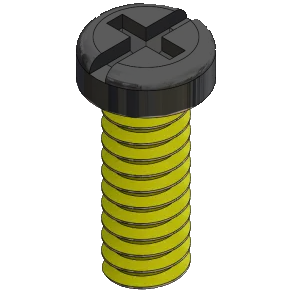 Safe-Lok™ Hinge & Eyewire Screws, 1.40D x 4.0L, Black, 25 stk