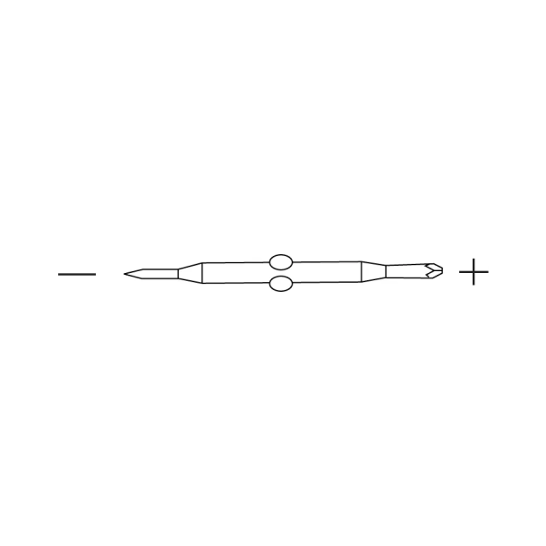 Spare screwdriver Blade 1.01mm Flat / 1.57mm Phillips, Black oxide - 2 stk
